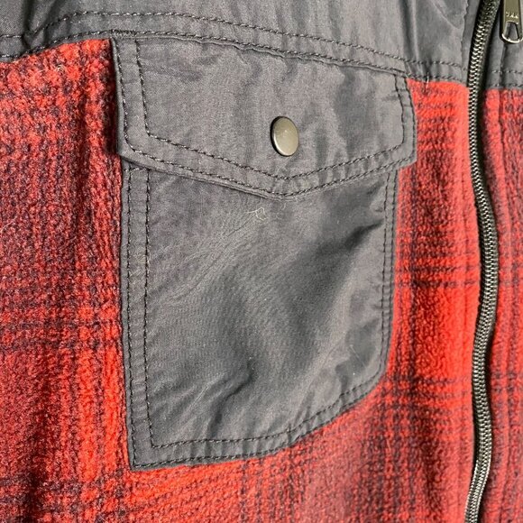 Columbia Mens Red & Black Plaid Sherpa Lined Fleece Jacket‎ Size M - Picture 5 of 9
